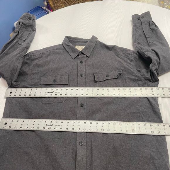 L.L. Bean Chamois Cloth Traditional Fit Grey Shirt Button Down Size XXL Regular - Picture 4 of 6